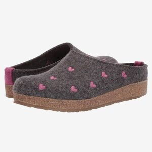 Haflinger Cuoricini Clogs Gray Pink Heart 38
